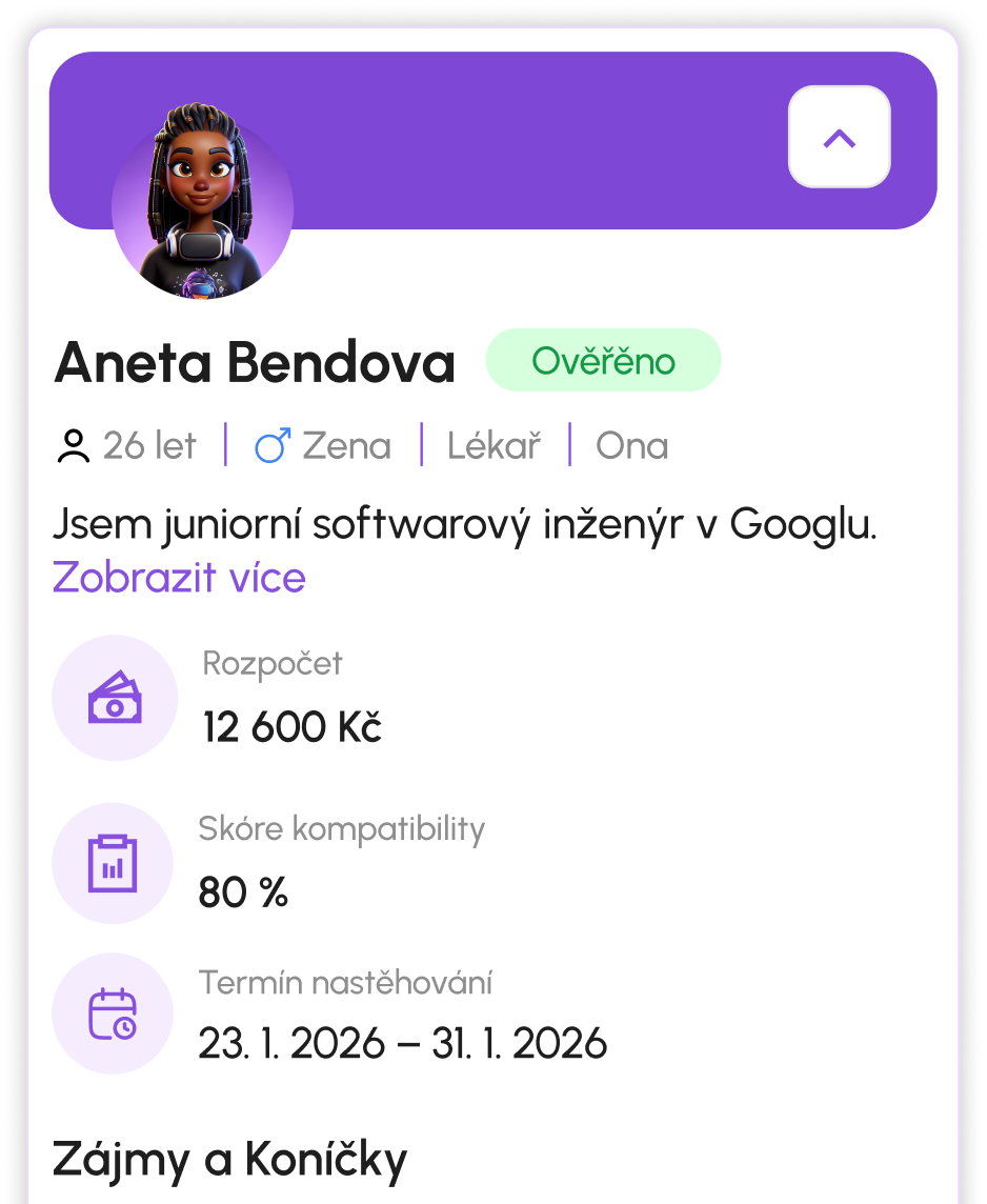 Profil spolubydlícího